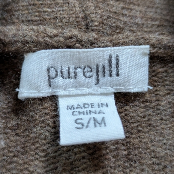 J Jill Pure Jill brown short sleeve v neck wool blend sweater S/M - Picture 9 of 10